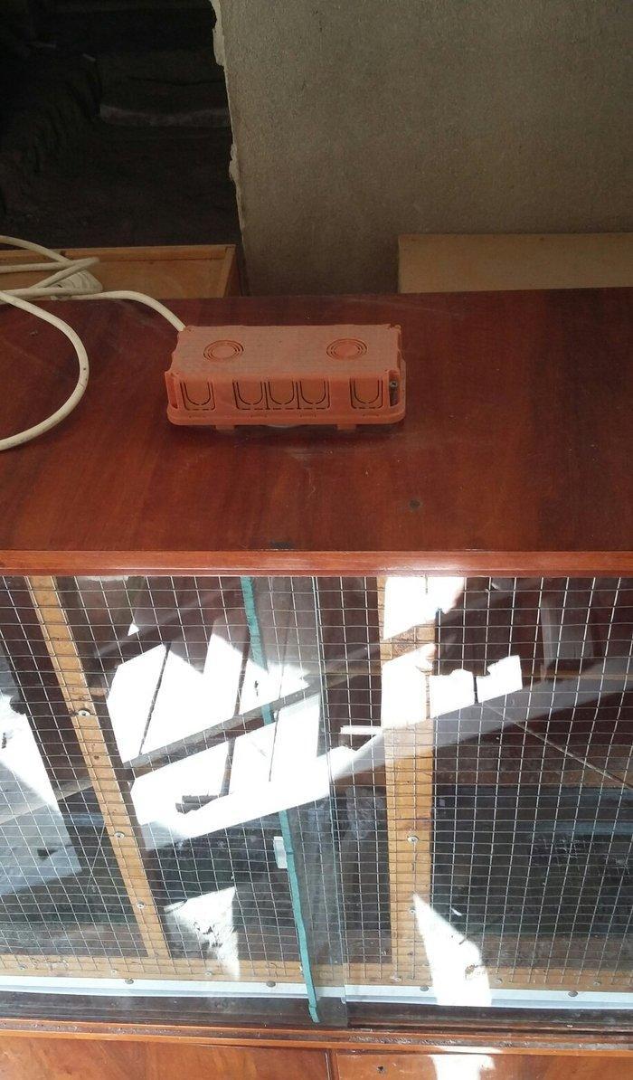 papuqaylar üçün iri qəfəsdi iki yuvası, işıqı, yay qapısı, qış qapısı